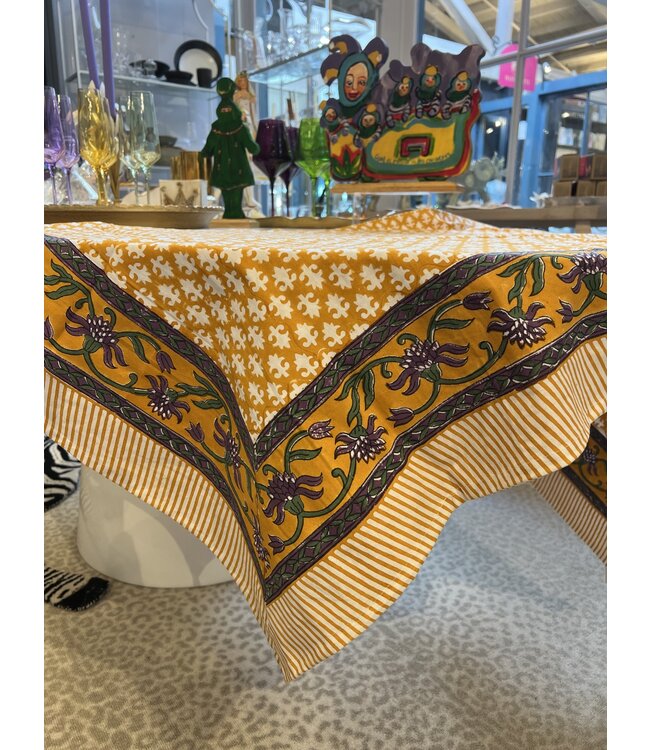 Yellow Buti Tablecloth 60''x60''