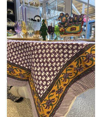 Pacific & Rose Textiles Purple Buti Tablecloth 60''x90''