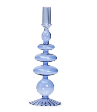 Two's Company Hand-Blown Glass Tapered Candleholder