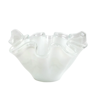 Vietri Onda White w/ Clear Rim Large Bowl
