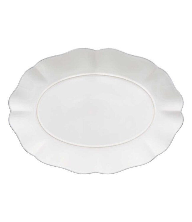 Rosa Platter 16'' Oval White
