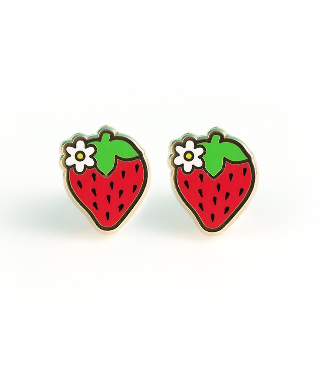 Strawberry Fields Enamel Earrings