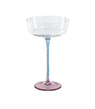 Zodax Vicenza Cocktail / Martini Glass- Pink + Blue