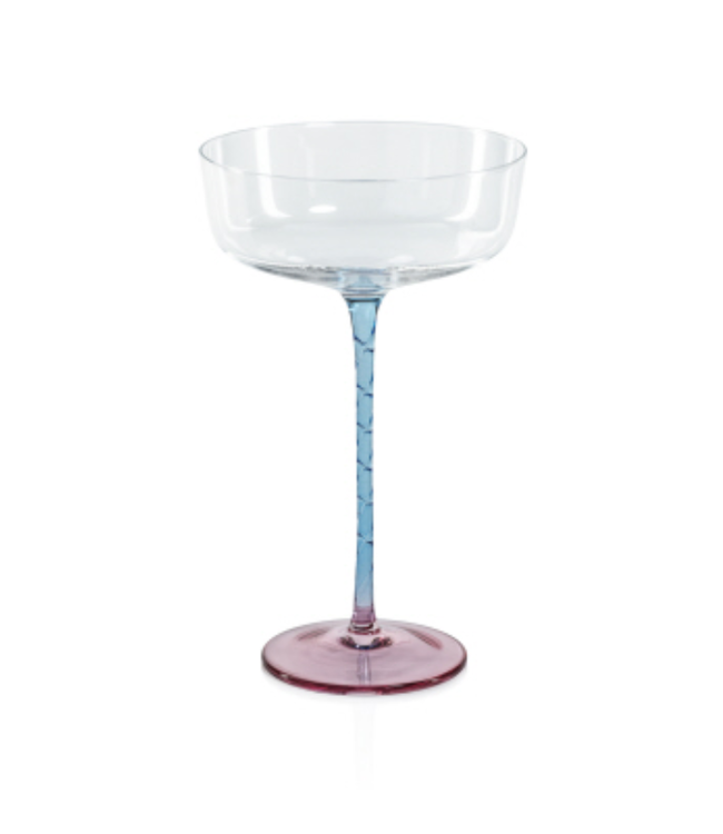 Vicenza Cocktail / Martini Glass- Pink + Blue