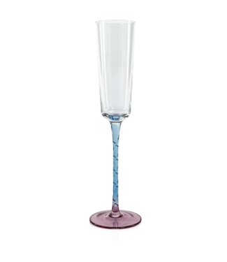 Zodax Vicenza Champagne Flute- Pink + Blue