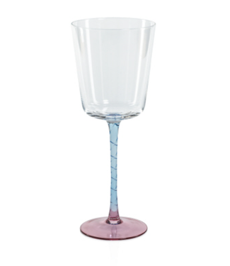 Zodax Vicenza Red Wine Glass- Pink + Blue