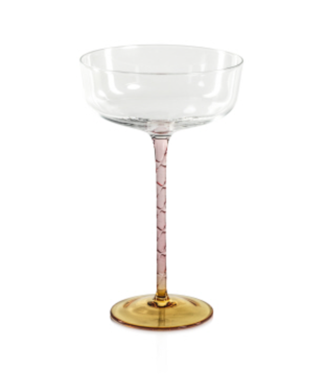 Vicenza Cocktail / Martini Glass- Amber + Pink