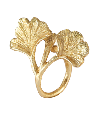 Bodrum Ginkgo Gold Napkin Rings p/4