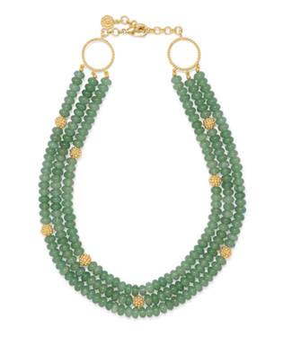 Capucine de Wulf Berry & Bead Triple Strand Necklace with Meadow Jade