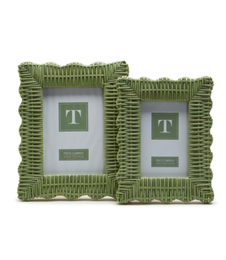 Two's Company Green Wicker Weave Photo Frame 4 x 6