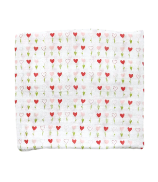 Dear Perli Bamboo Muslin Swaddle Blanket Growing Love