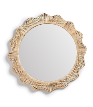 Two's Company Wicker Weave Hand-Crafted Wall Mirror