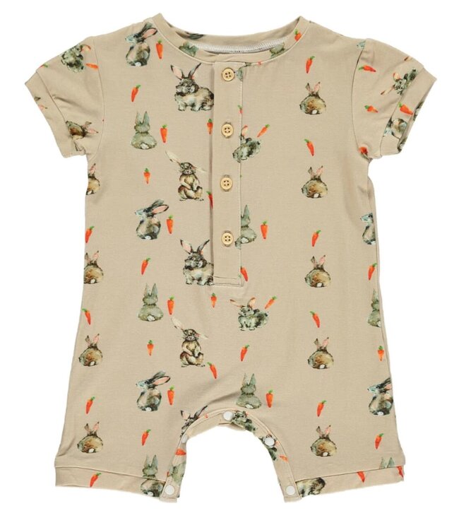Spring Bunnies & Carrots Short Romper