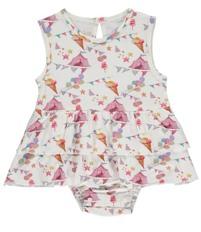 Vintage Carnival Ruffled Dress