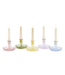Swirl Hand-Blown Glass Taper Candlestick Candleholder with Tray Base