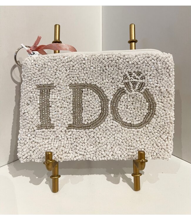 White with Silver I DO Coin Purse