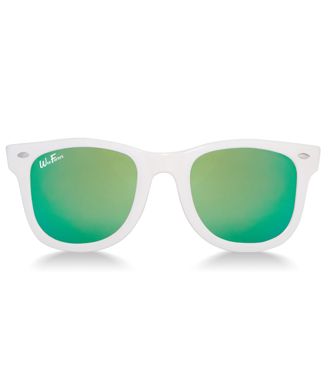 Polarized WeeFarers® White with Sea Green 2-3y