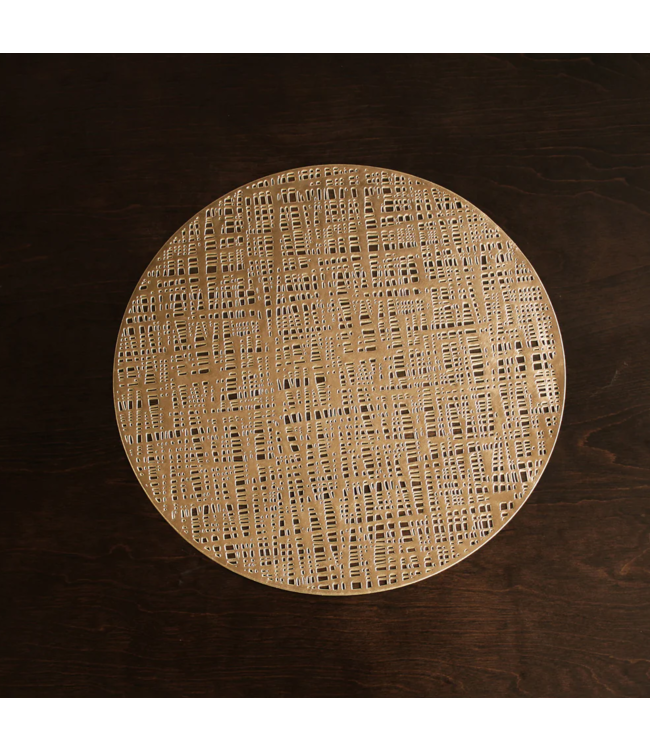VIDA Woven 15" Round Placemats Set of 4 (Gold)
