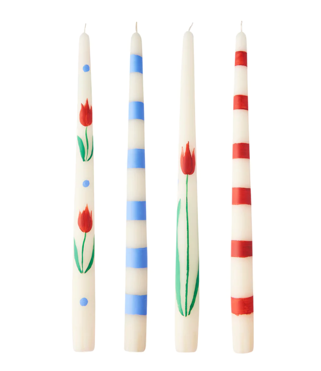 Jardin Hand-Painted Taper Candles (Set of 4)