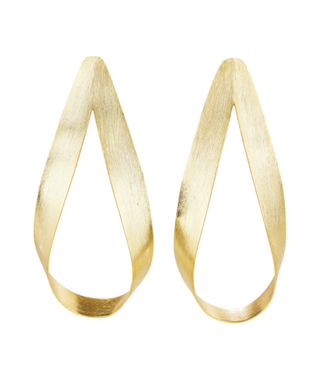 Elyssa Bass Jewelry Gold Brushed Ribbon Statement Earrings