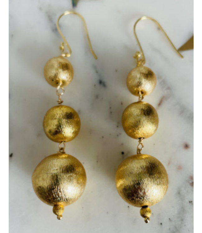 Gold Ball Graduated Earrings