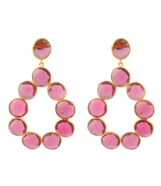 Elyssa Bass Jewelry Dark Pink Quartz Earrings