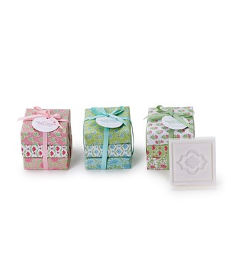 Two's Company Floral Block Print Wrapped Soap
