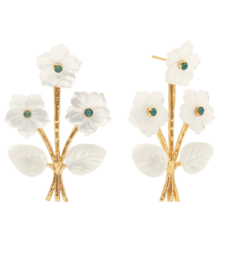 Capucine de Wulf Mermaid Garden Bouquet Post Earrings MOP/Ocean Jade