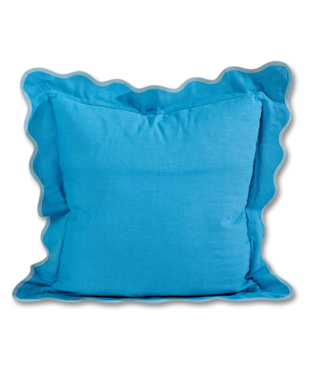 Furbish Darcy Linen Lumbar Pillow - Peacock + Aqua - WITH INSERT