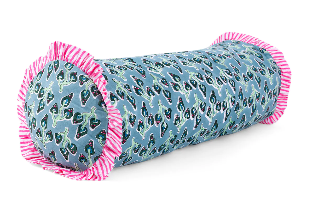 Furbish Ruffle Bolster Pillow Alice WITH INSERT Judy At The Rink