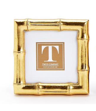 Two's Company Gold Faux Bamboo Frame Square 3 x 3