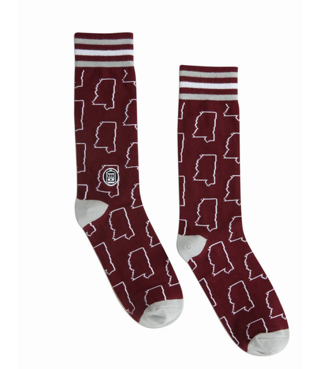 Bonfolk Mississippi Maroon Socks