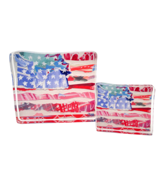 Lauren Dunn Red Flag, Stars & Stripes Acrylic Large Block 4.5" x 5"