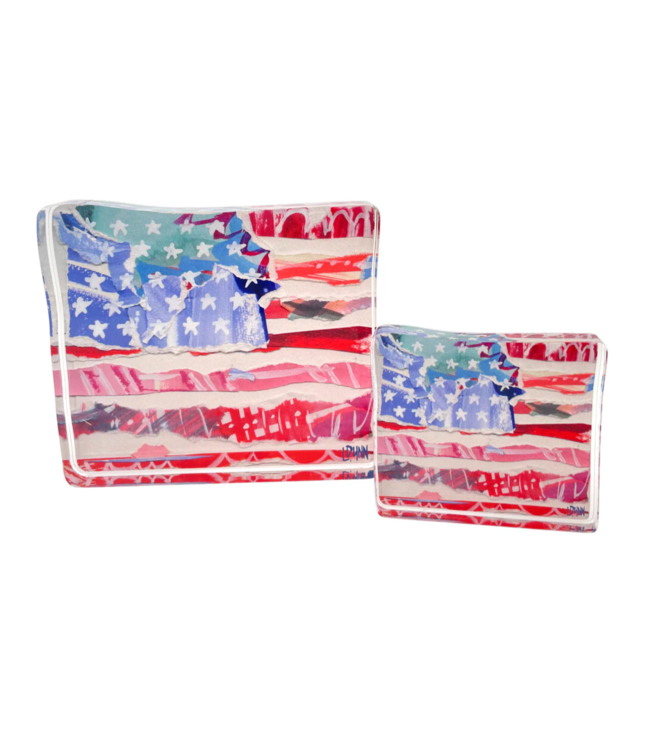 Red Flag, Stars & Stripes Acrylic Bitty Block