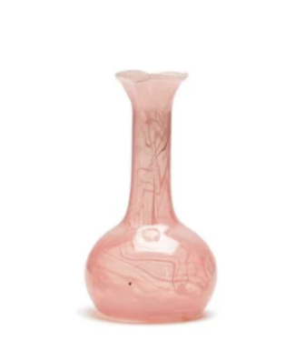 Two's Company Pink Decorative Bottle / Vases with White Swirl