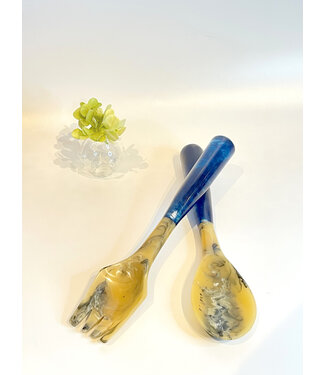 Beatriz Ball Dark Blue Vida Resin Salad Servers