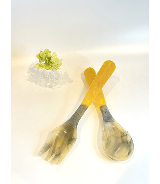 Beatriz Ball Yellow Vida Resin Salad Servers