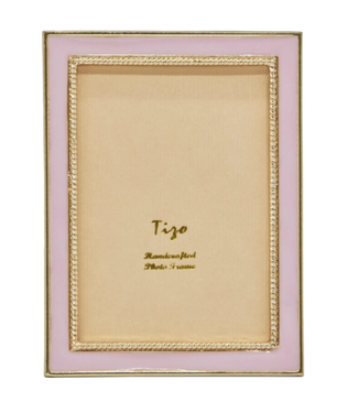 Tizo Enameled Gold Frame Pink 4 x 6