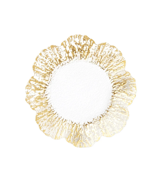 Vietri Rufolo Glass Gold Brushstroke Canape Plate