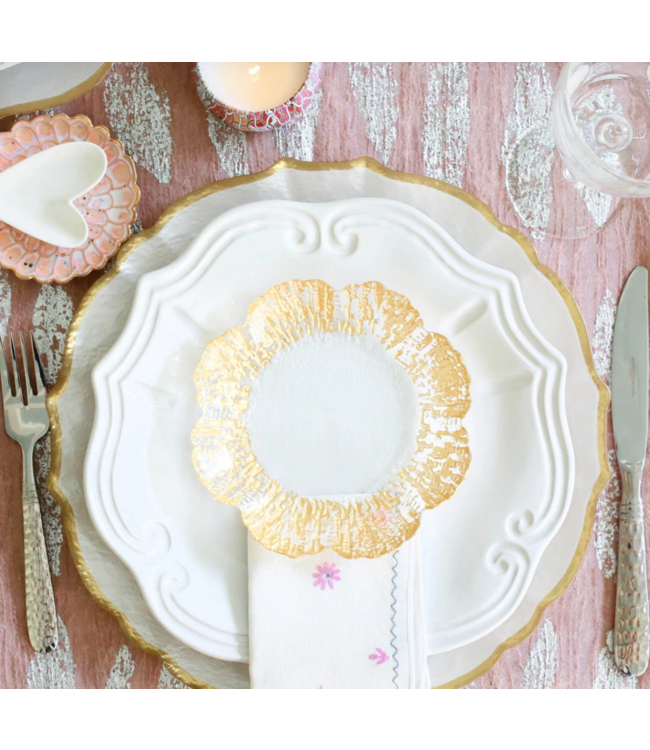 Rufolo Glass Gold Brushstroke Canape Plate