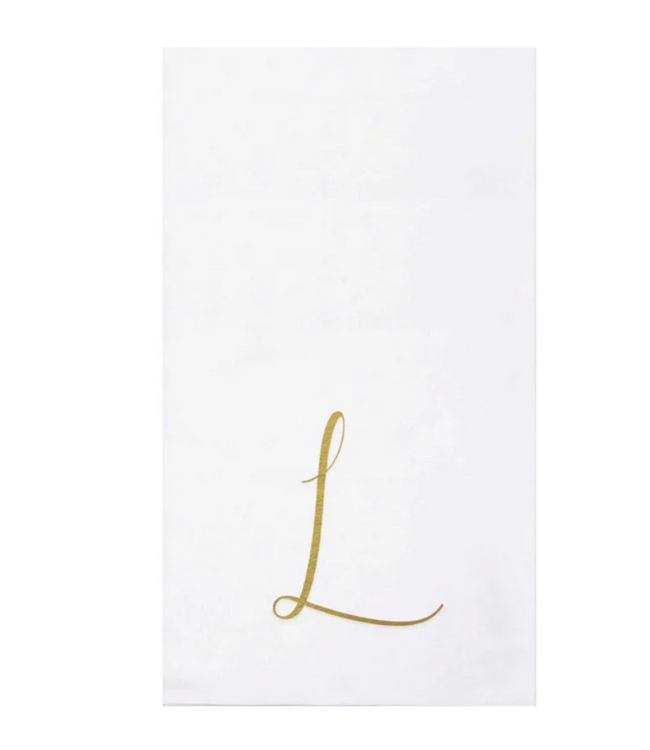 Papersoft Napkins Gold Monogram Guest Towels - L (Pack of 20)