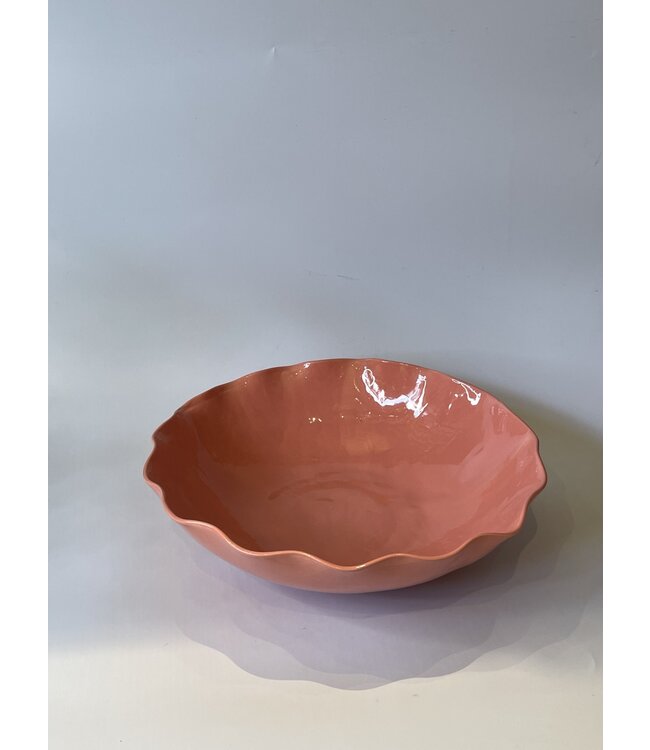 Flamingo Texture Ruffled Bowl