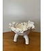 All White Footed Pea Pod Flower Bowl