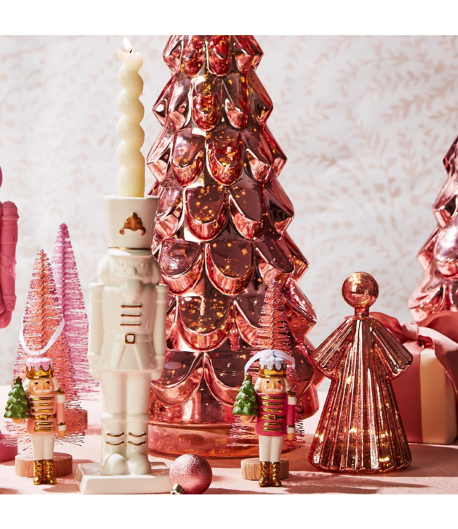 Pink Mercury Glass Finish Light-Up Christmas Tree