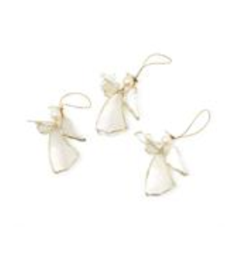 Two's Company Mother of Pearl Hand-Crafted Double-Sided Angel Ornament