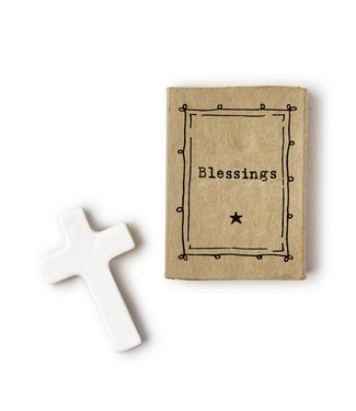 Two's Company Cross in Matchbox Gift Box