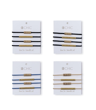 Two's Company Gold Rush Elastic Hair Tie Bracelet Set