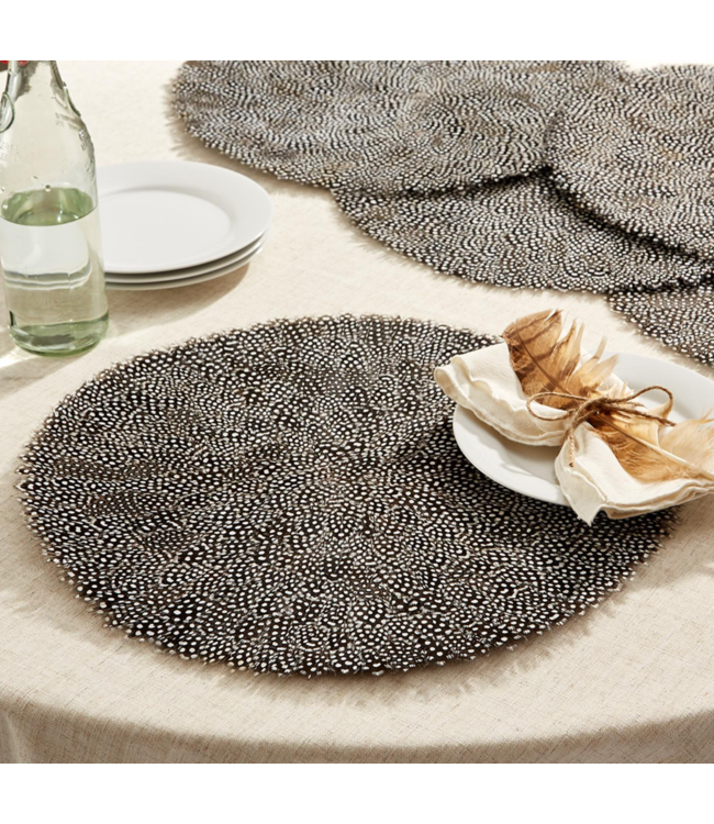 Set of 2 Guinea Feather Placemats