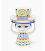 Bjørn Wiinblad Lady with Hat Vase, Blue, H: 8.1''