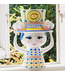 Bjørn Wiinblad Lady with Hat Vase, Blue, H: 8.1''